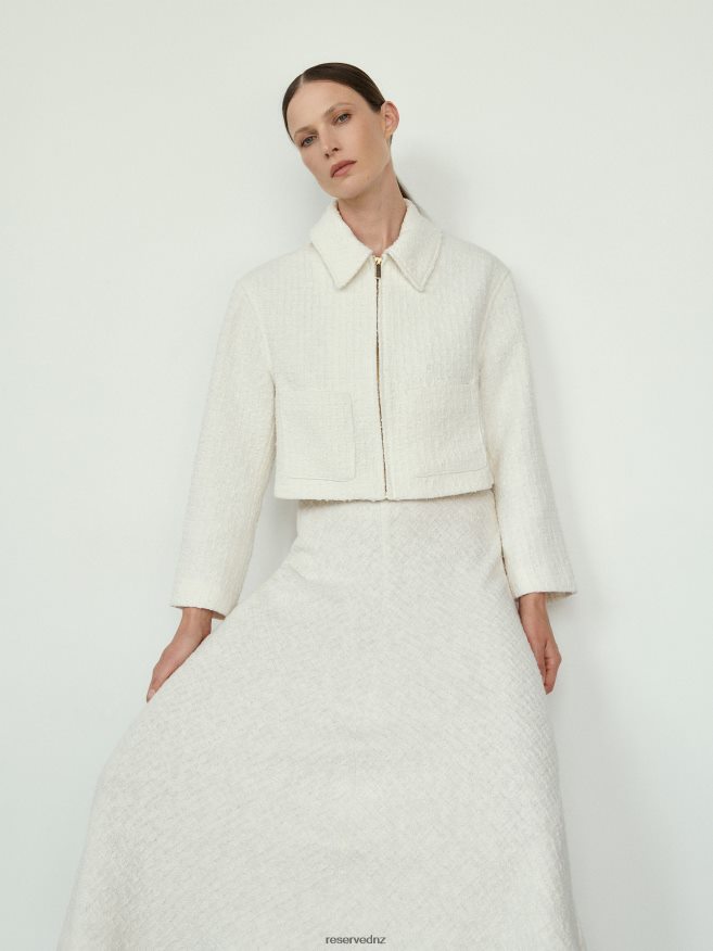 Reserved Women Tweed Skirt P6H08T825 Apparel White