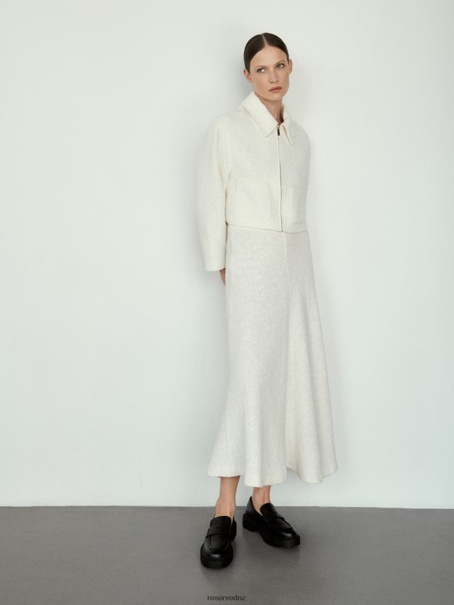 Reserved Women Tweed Skirt P6H08T825 Apparel White