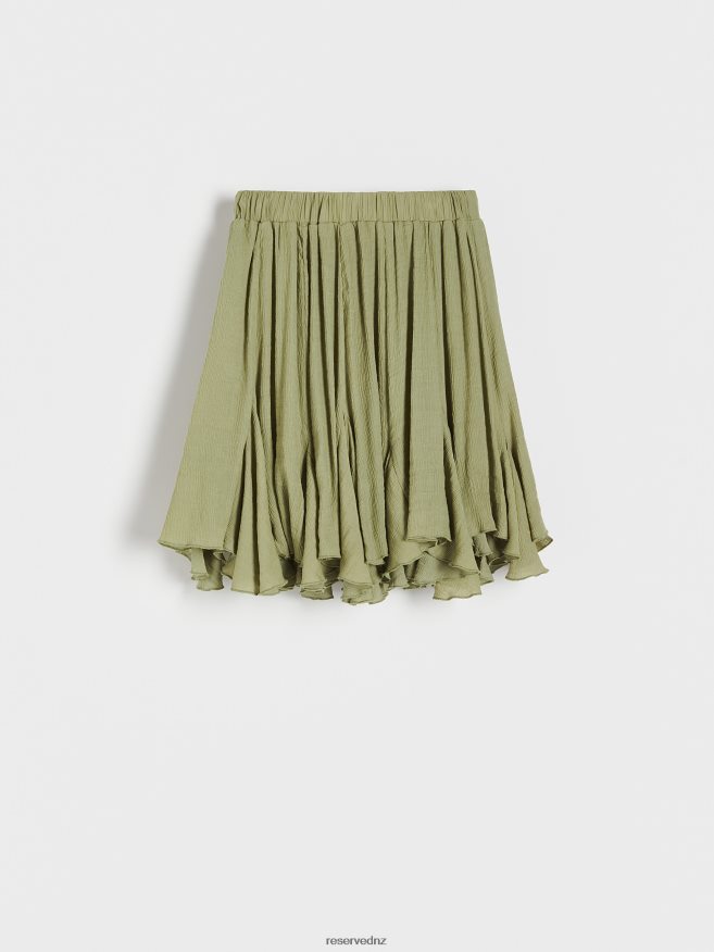Reserved Women Viscose Rich Mini Skirt P6H08T75 Apparel Green