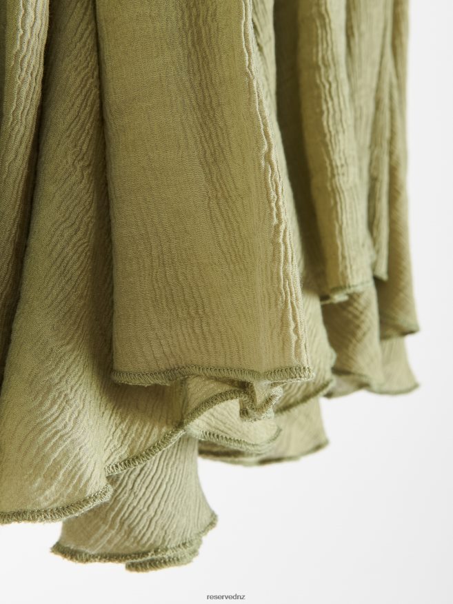 Reserved Women Viscose Rich Mini Skirt P6H08T75 Apparel Green