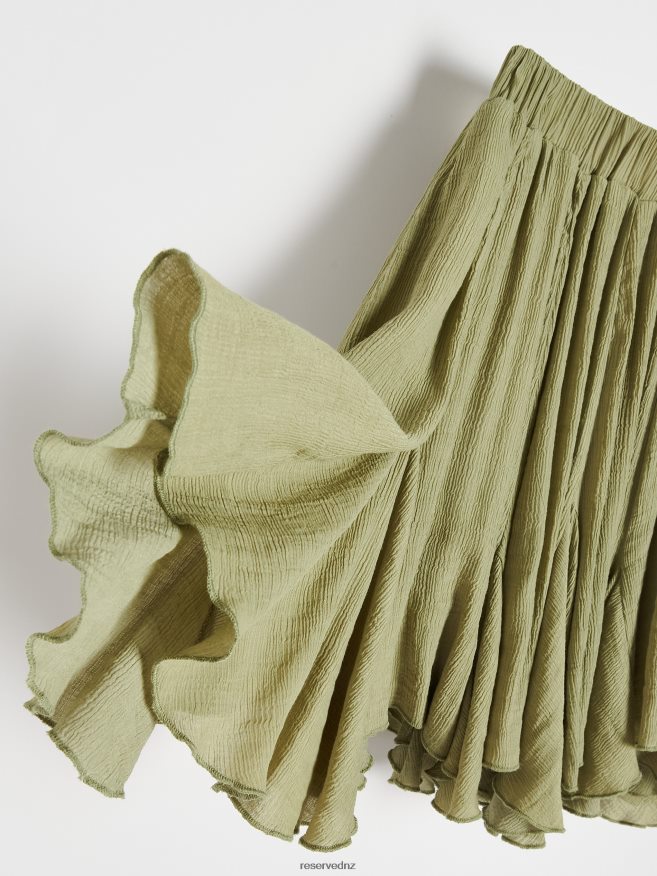 Reserved Women Viscose Rich Mini Skirt P6H08T75 Apparel Green