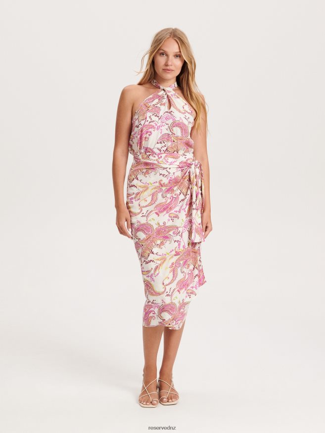 Reserved Women Wrap Front Midi Skirt P6H08T856 Apparel Red