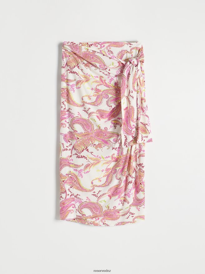 Reserved Women Wrap Front Midi Skirt P6H08T856 Apparel Red