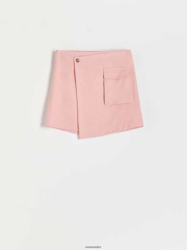 Reserved Women Wrap Mini Skirt P6H08T138 Apparel Pink
