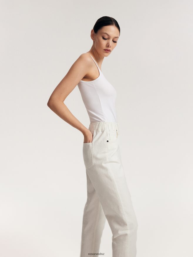 Reserved Women Baggy Trousers P6H08T722 Apparel White