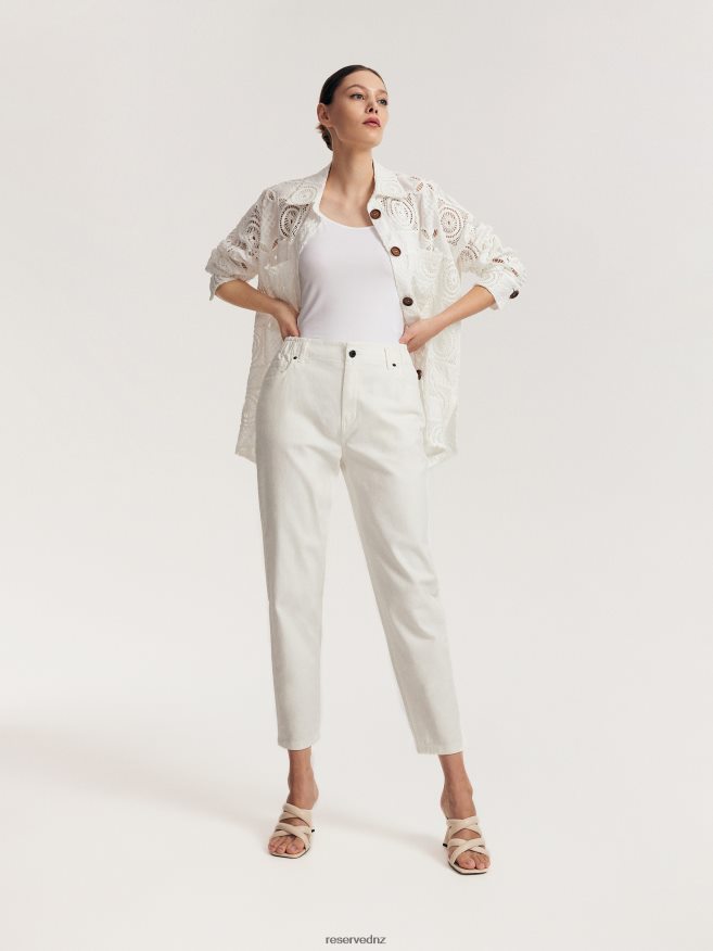 Reserved Women Baggy Trousers P6H08T722 Apparel White
