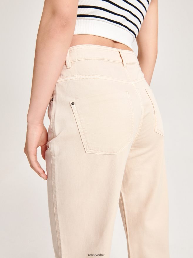Reserved Women Cargo Trousers P6H08T727 Apparel Cream