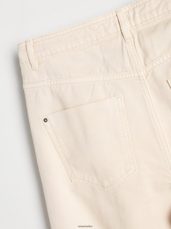 Reserved Women Cargo Trousers P6H08T727 Apparel Cream