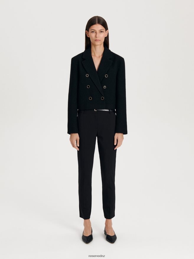 Reserved Women Cigarette Trousers With Belt P6H08T659 Apparel Black