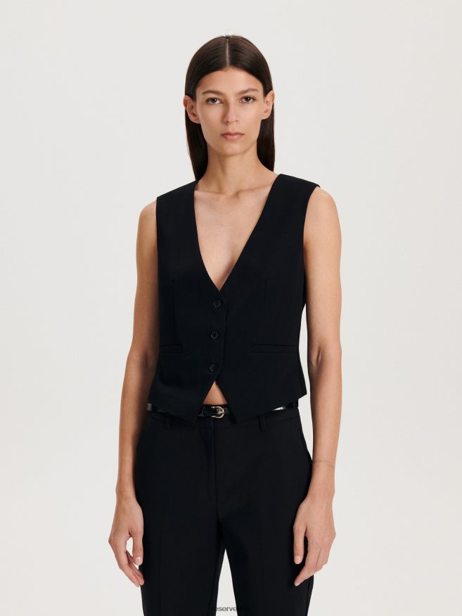 Reserved Women Cigarette Trousers With Belt P6H08T676 Apparel Black