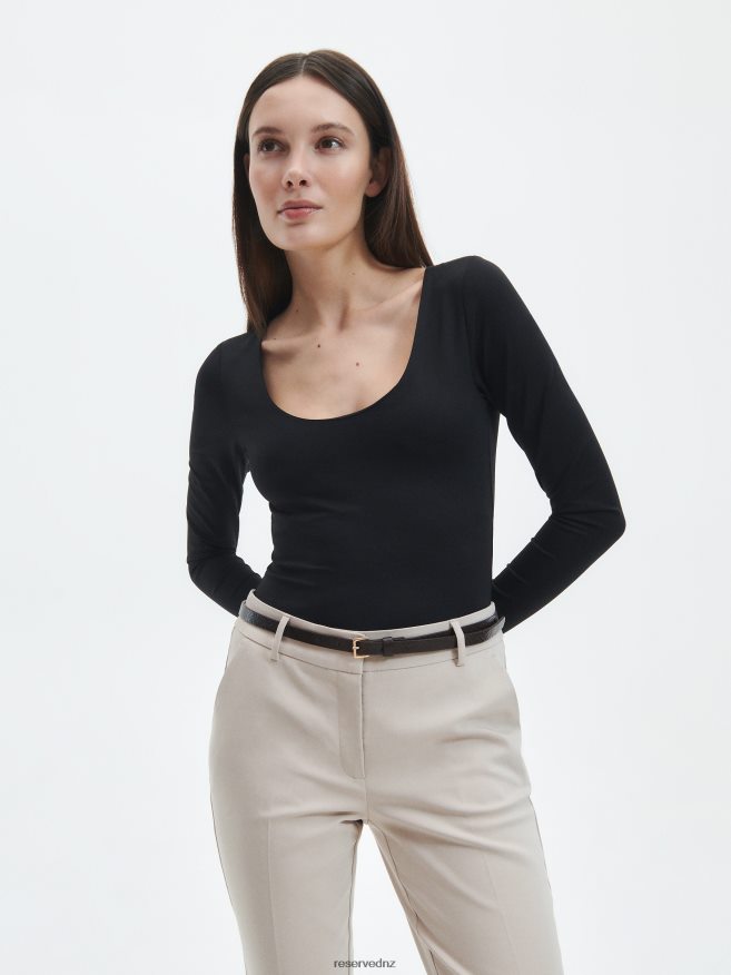 Reserved Women Cigarette Trousers With Belt P6H08T702 Apparel Nude