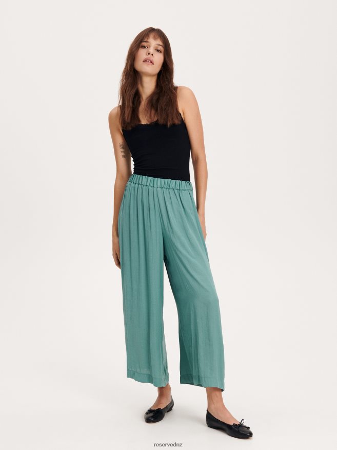 Reserved Women Culotte Trousers P6H08T628 Apparel Pale Green