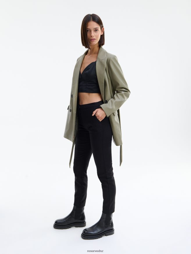 Reserved Women Elasticated Waist Trousers P6H08T731 Apparel Black