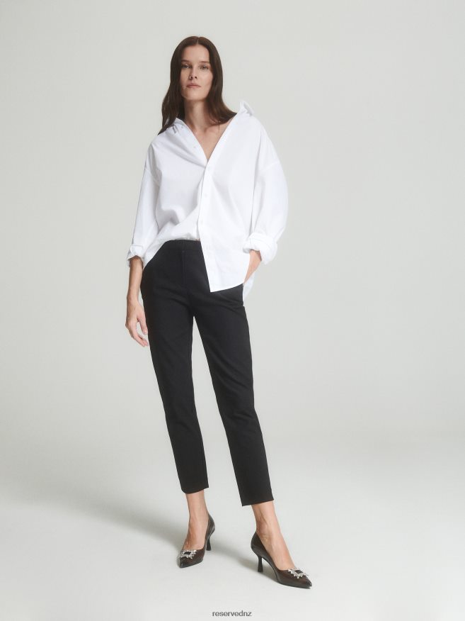 Reserved Women Elasticated Waist Trousers P6H08T735 Apparel Black