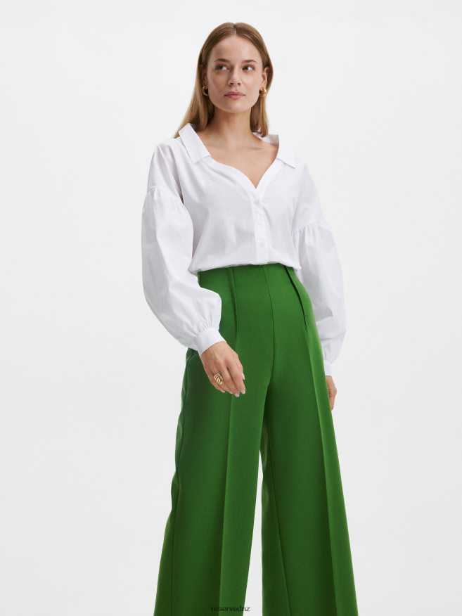 Reserved Women Elegant Trousers With Pressed Crease P6H08T9 Apparel Green