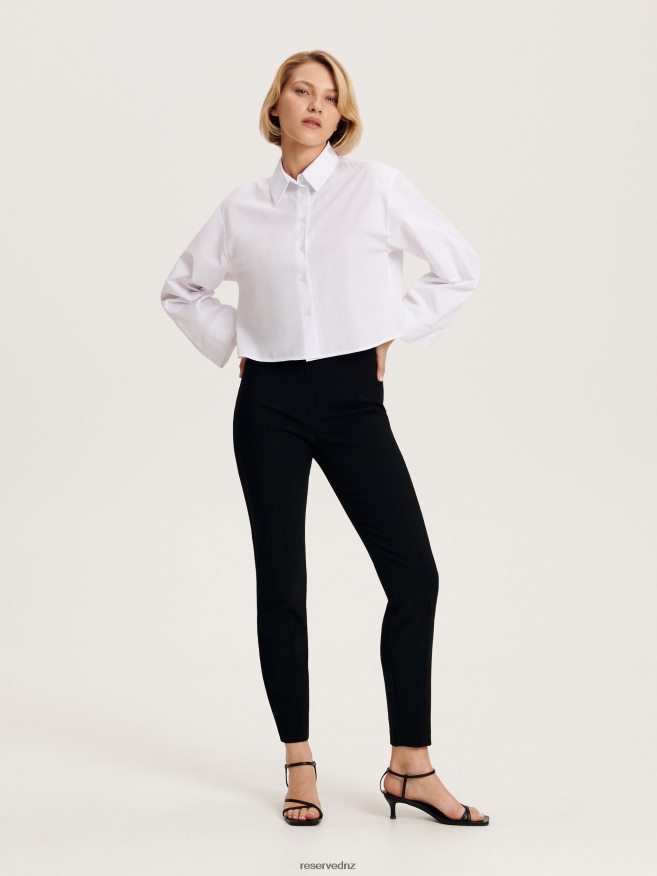 Reserved Women Fitted Trousers P6H08T630 Apparel Black