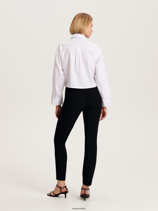 Reserved Women Fitted Trousers P6H08T630 Apparel Black