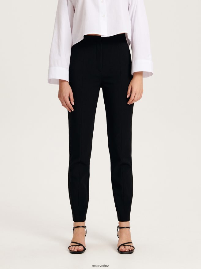 Reserved Women Fitted Trousers P6H08T630 Apparel Black
