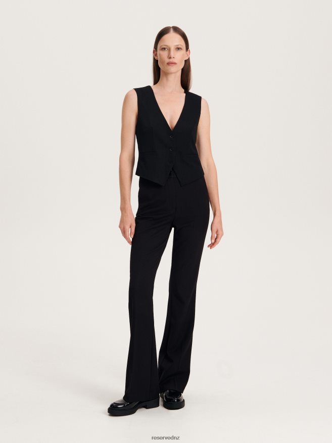 Reserved Women Flare Trousers P6H08T617 Apparel Black