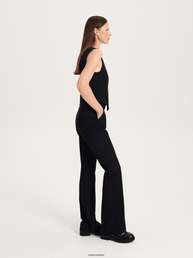 Reserved Women Flare Trousers P6H08T617 Apparel Black