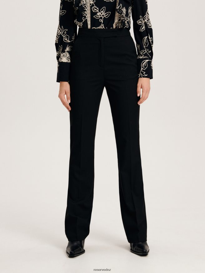 Reserved Women Flare Trousers P6H08T629 Apparel Black