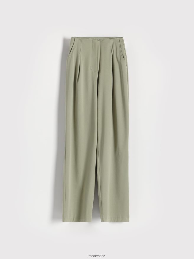 Reserved Women Lyocell Blend Trousers P6H08T725 Apparel Pale Green