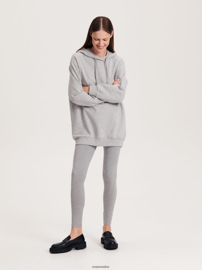 Reserved Women Melange Jersey Leggings P6H08T680 Apparel Light Grey