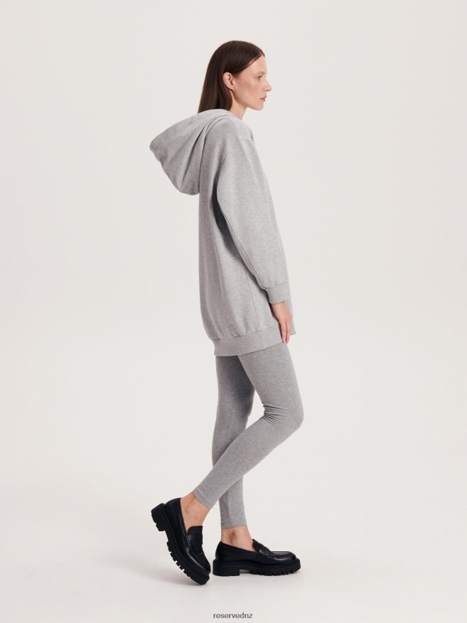 Reserved Women Melange Jersey Leggings P6H08T680 Apparel Light Grey