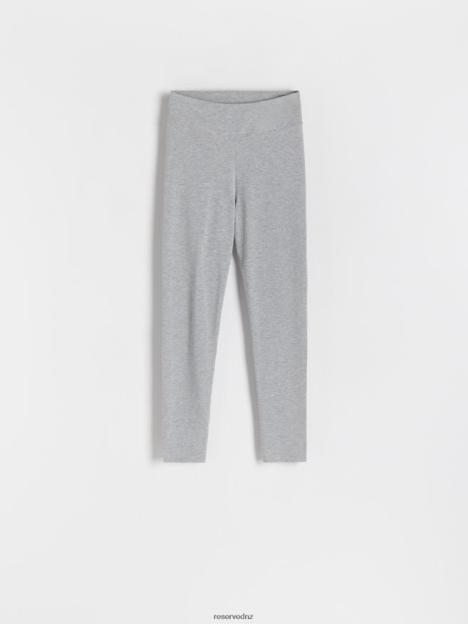 Reserved Women Melange Jersey Leggings P6H08T680 Apparel Light Grey