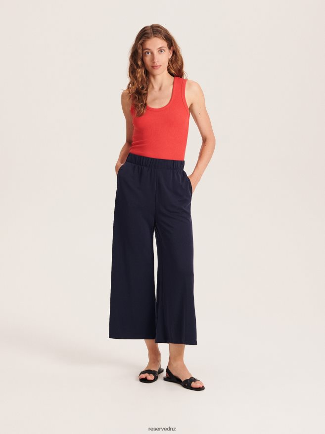 Reserved Women Modal Rich Trousers P6H08T614 Apparel Navy