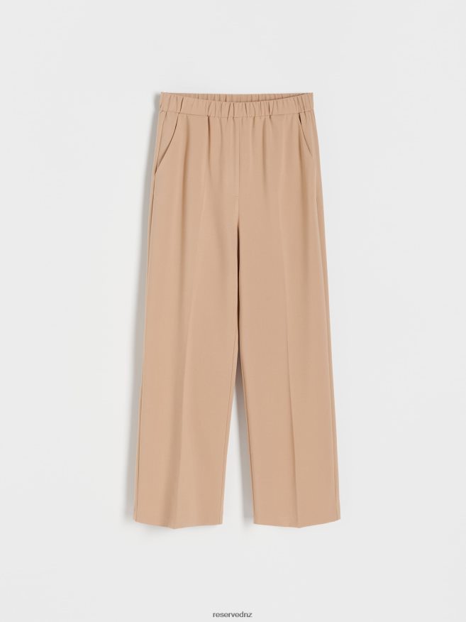 Reserved Women New Trousers With Pressed Crease P6H08T655 Apparel Beige