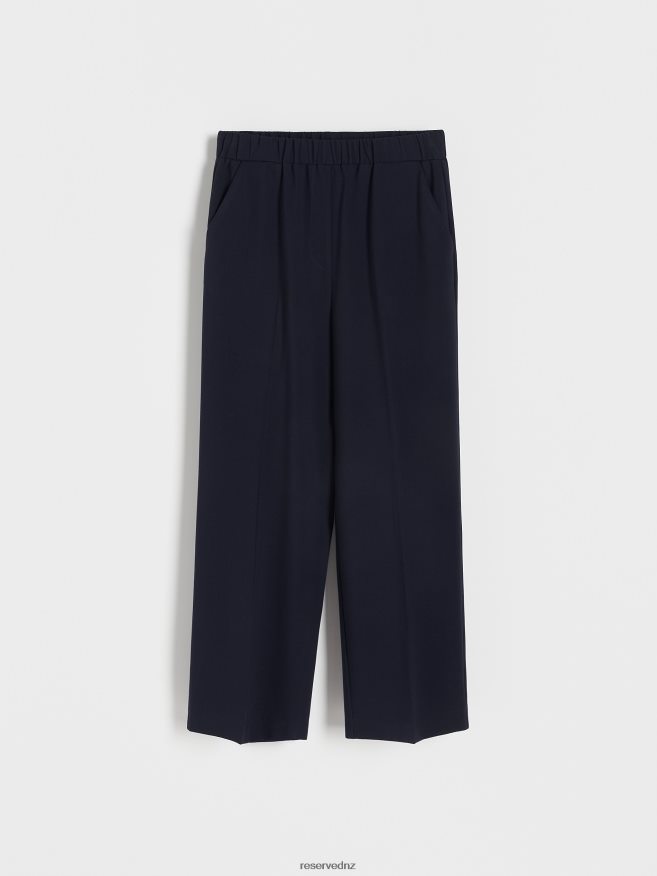 Reserved Women New Trousers With Pressed Crease P6H08T656 Apparel Navy