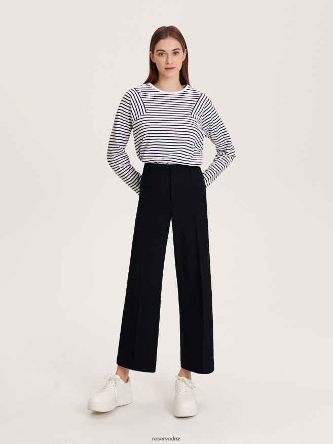 Reserved Women New Trousers With Pressed Crease P6H08T667 Apparel Black