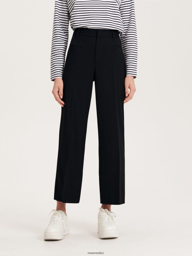 Reserved Women New Trousers With Pressed Crease P6H08T667 Apparel Black