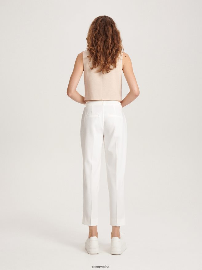 Reserved Women New Trousers With Pressed Crease P6H08T669 Apparel White