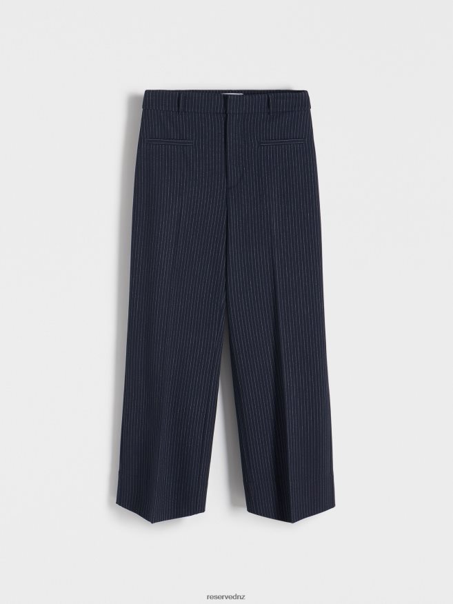 Reserved Women New Trousers With Pressed Crease P6H08T674 Apparel Navy