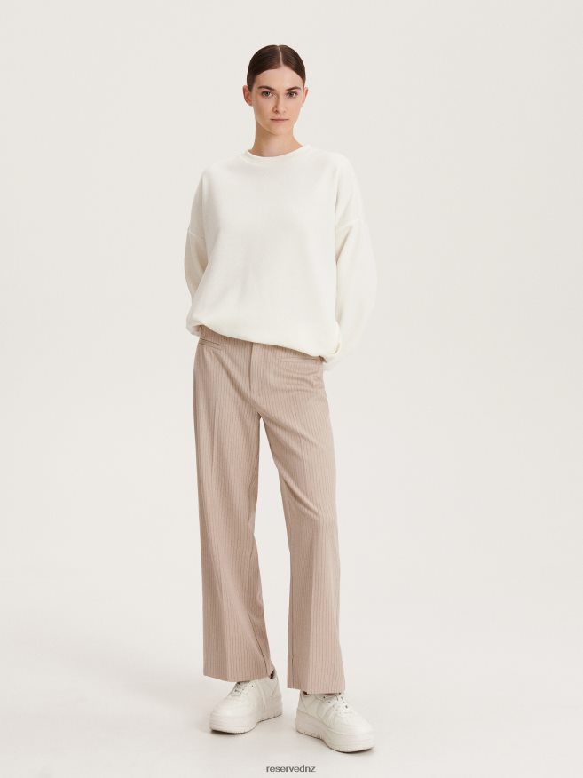 Reserved Women New Trousers With Pressed Crease P6H08T678 Apparel Beige
