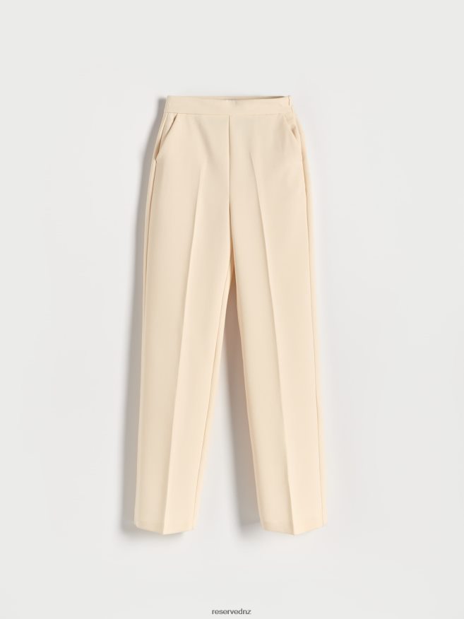 Reserved Women New Trousers With Pressed Crease P6H08T704 Apparel Cream