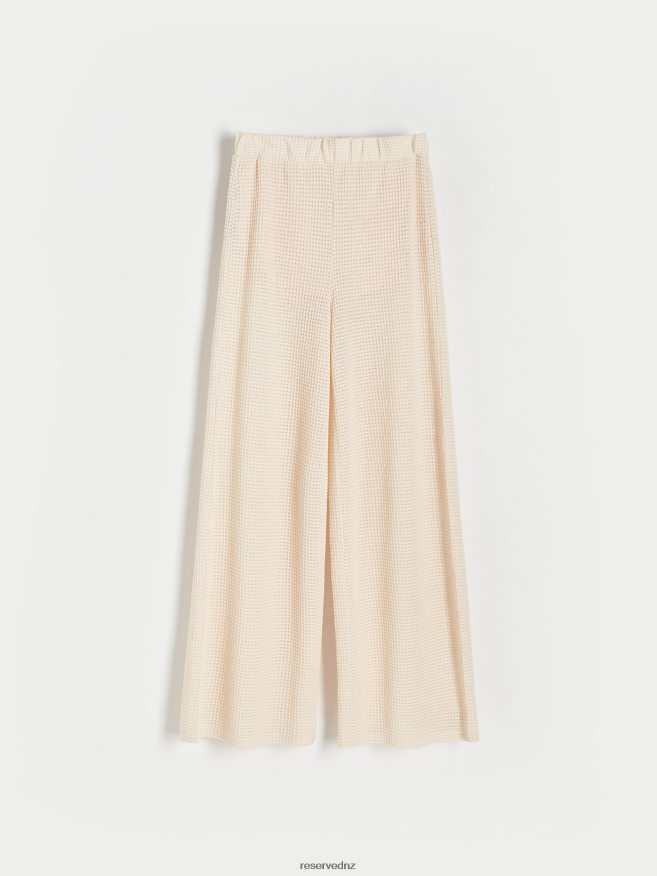 Reserved Women Openwork Trousers P6H08T719 Apparel Beige
