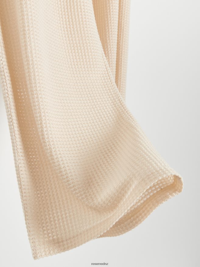 Reserved Women Openwork Trousers P6H08T719 Apparel Beige