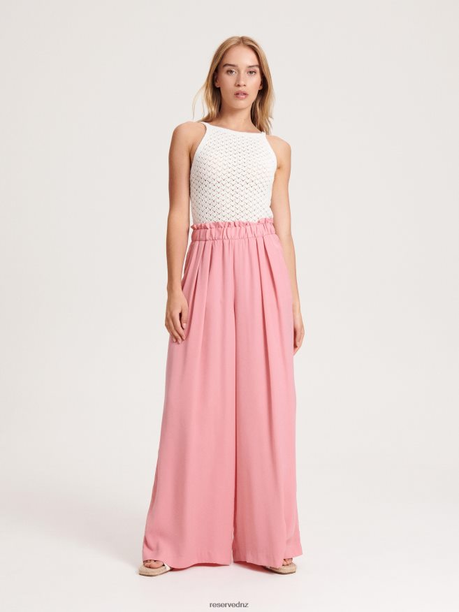 Reserved Women Palazzo Trousers P6H08T690 Apparel Pastel Pink
