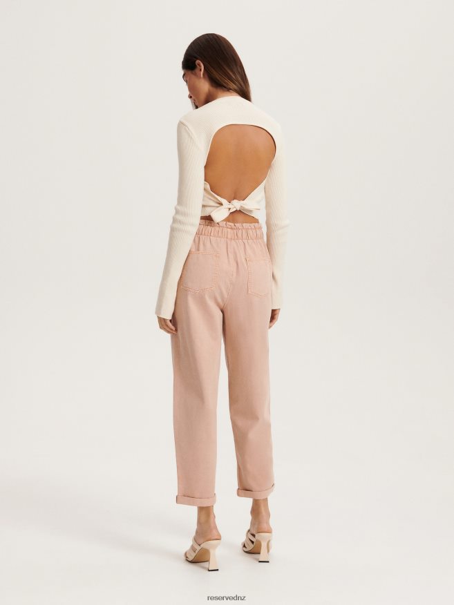 Reserved Women Paperbag Design Trousers P6H08T699 Apparel Dusty Rose