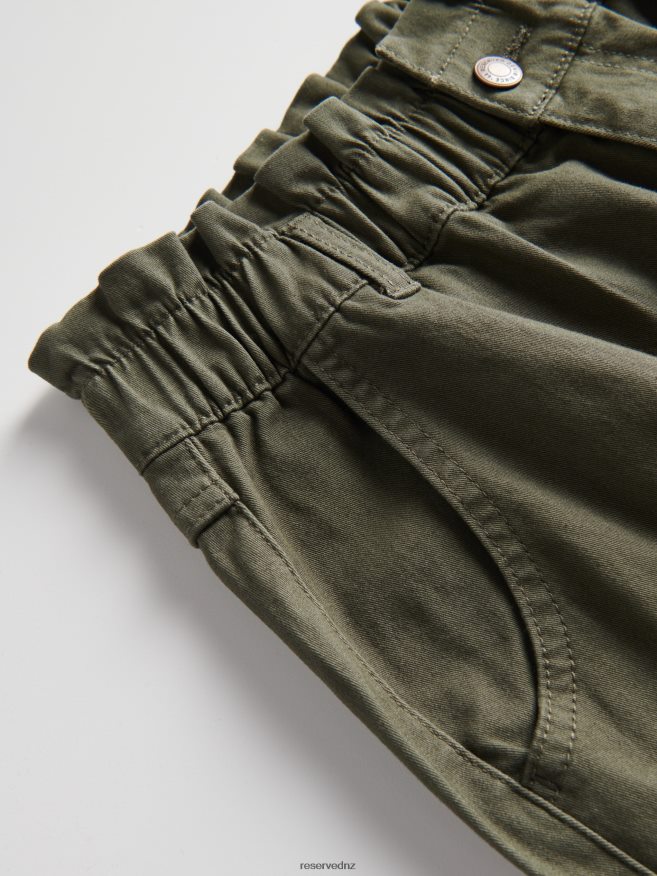 Reserved Women Paperbag Trousers P6H08T623 Apparel Green