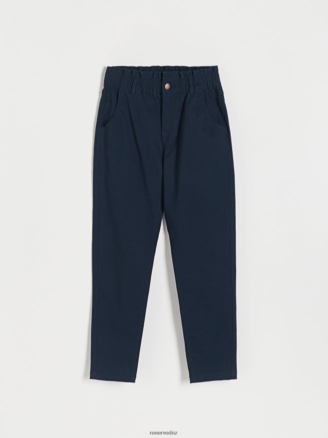 Reserved Women Paperbag Trousers P6H08T625 Apparel Navy