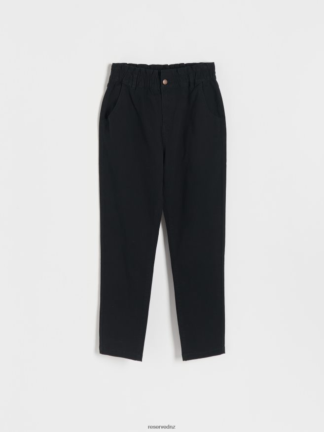 Reserved Women Paperbag Trousers P6H08T645 Apparel Black