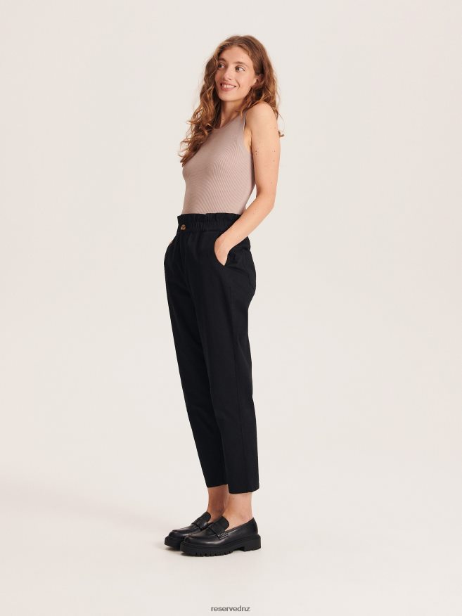 Reserved Women Paperbag Trousers P6H08T663 Apparel Black