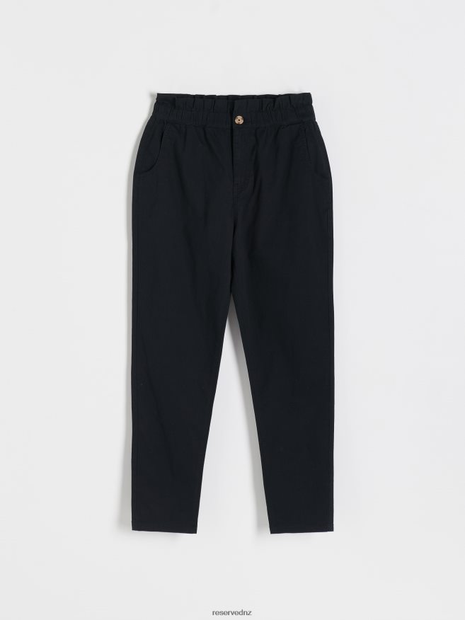 Reserved Women Paperbag Trousers P6H08T663 Apparel Black