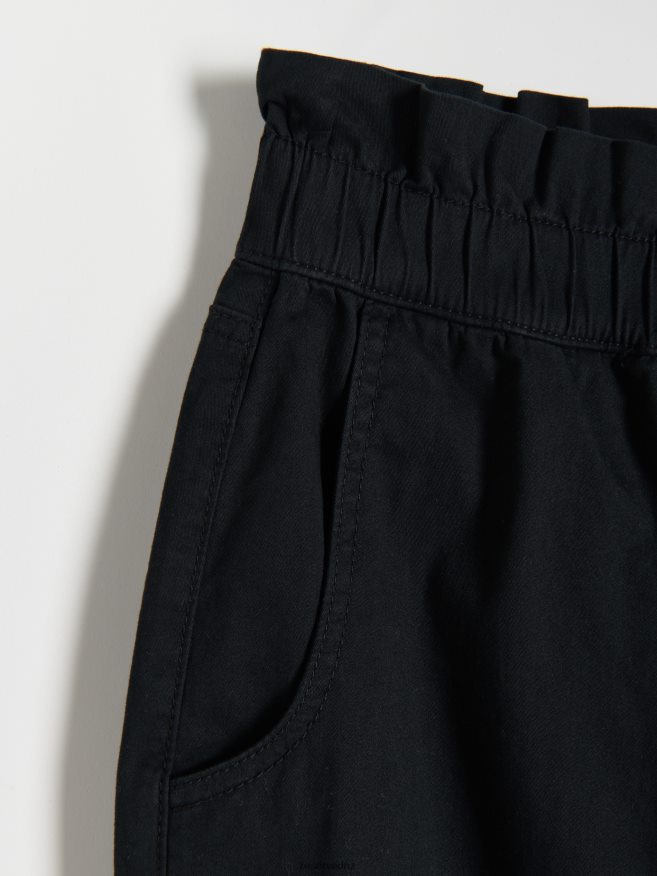 Reserved Women Paperbag Trousers P6H08T663 Apparel Black