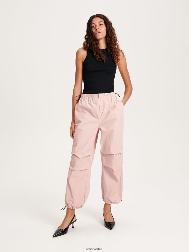 Reserved Women Parachute Trousers P6H08T621 Apparel Mauve