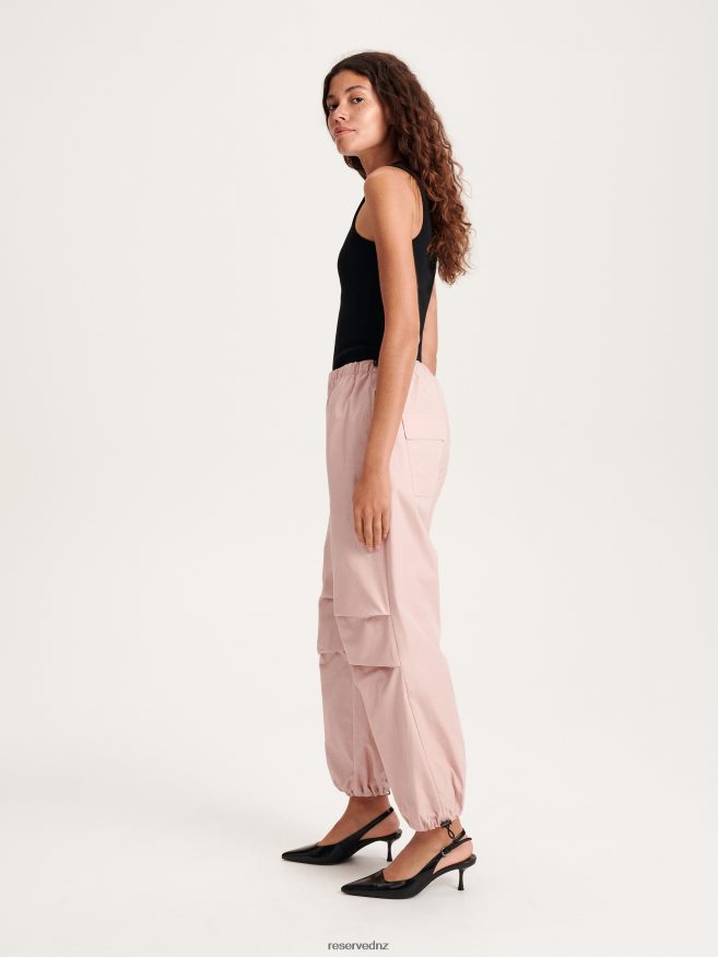 Reserved Women Parachute Trousers P6H08T621 Apparel Mauve